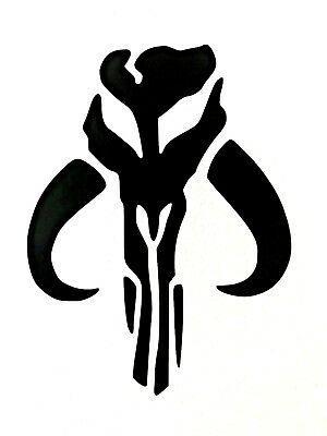Mythosaur Skull Mandalorian logo stencil sheet
