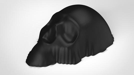 skull coming from wall