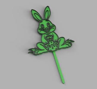 Easter bunny figure to flowerpot   
