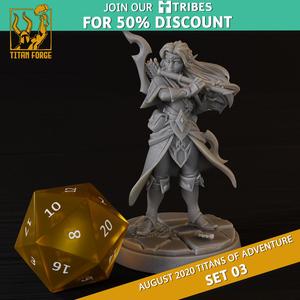 Elf Female Bard - RPG Hero Character D&D 5e - Titans of Adventure Set 03