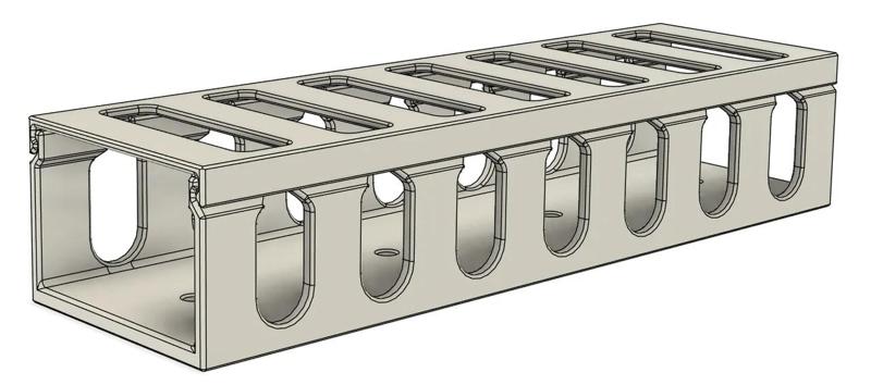 Cable Raceway - adjustable size, comb, screw holes   
