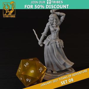 Human Female Rogue - RPG Hero Character D&D 5e - Titans of Adventure Set 08