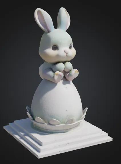 Cute easter bunny sat on an egg   