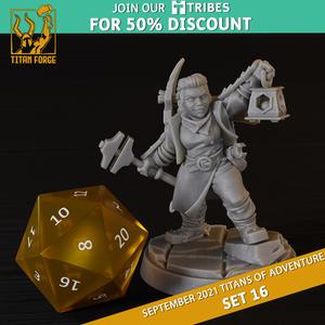Dwarf Female Adventurer - RPG Hero Character D&D 5e - Titans of Adventure Set 16