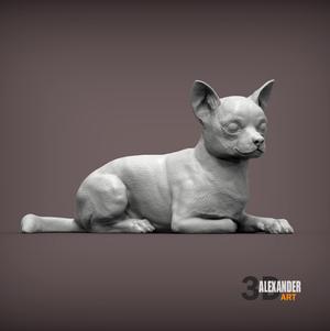 chihuahua lying down 3D print model
