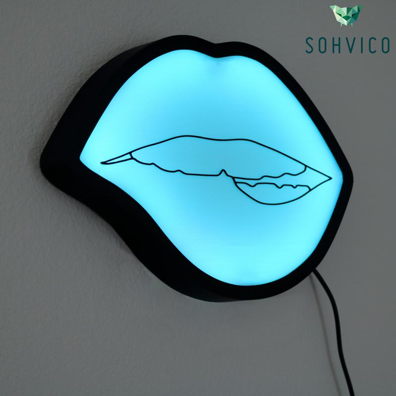 Lip bite -led sign