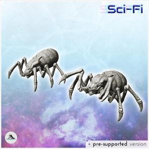 Set of two alien creatures with six legs (37) - Future Sci-Fi SF Post apocalyptic Tabletop Scifi Wargaming Planetary exploration RPG Terrain