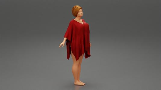 Young Woman Wearing Dress coverup with short hair