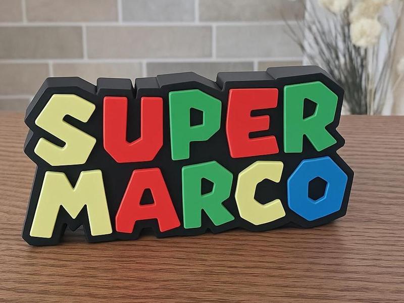 Marco Name Super Mario font Decorate child room