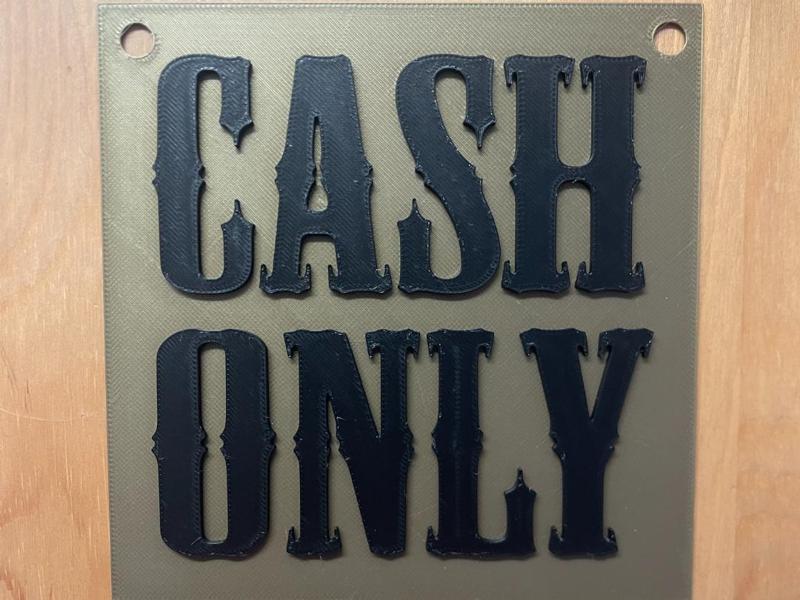 Cash Only Wall art