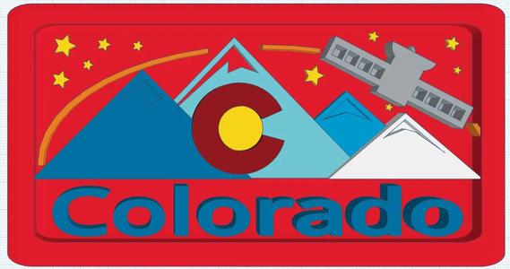 Satellite Over Colorado Mountains   