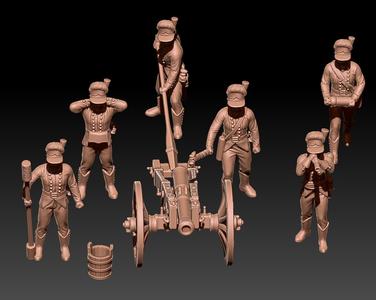 russian foot artillery in Potemkin uniform 1786-96