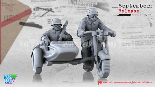WWII Polish 10th MB Jeep and motorcycles