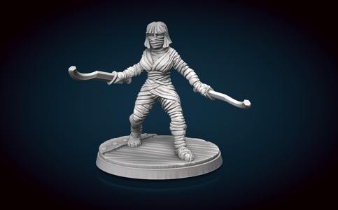 Human Mummy with Swords Miniature