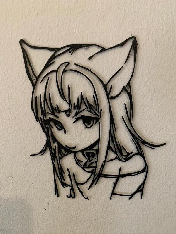 anime fox girl neko remix for print in place   