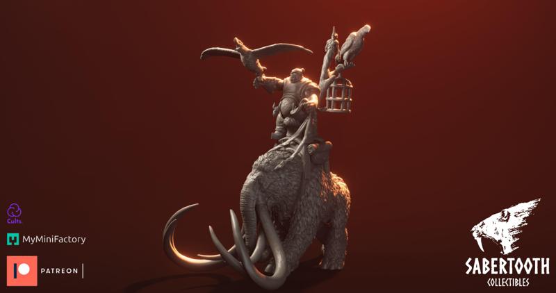 Terrorbirdkeeper on Mastodont