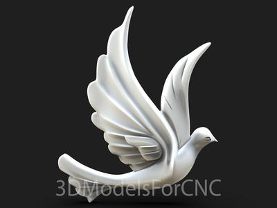 3D Model STL File for CNC Router Laser & 3D Printer Dove