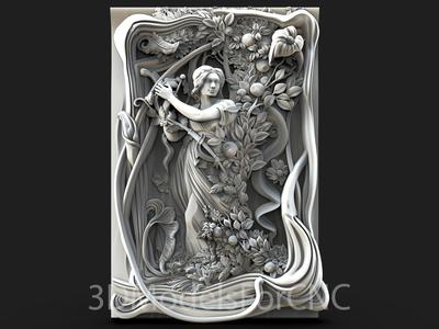 3D Model STL File for CNC Router Laser & 3D Printer Girl in the Garden