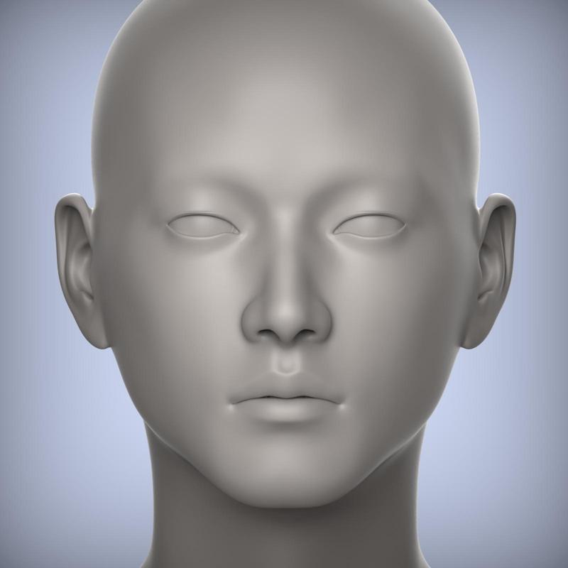 32 3D HEAD FACE FEMALE CHARACTER FEMALE TEENAGER PORTRAIT DOLL BJD LOW-POLY 3D MODEL