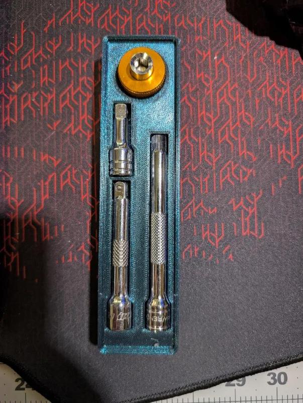 Quarter Inch Drive Extension Holder for Gridfinity   