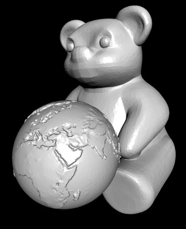 Teddy bear has a toy   