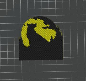 Wolf silhouette in the moon wall art, wall decor, sign wall hanger, dual extruder