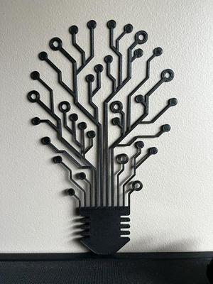 Remix Lamp Bulb Circuit Wall Art   