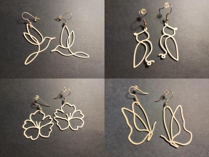 One Line Art: Earrings set   