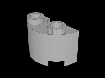 Lego Compatible (68013.dat) Cylinder Half  1 x  2 with Cutout   