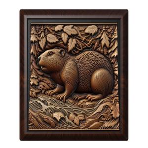Beaver animal wall art relief wall decor