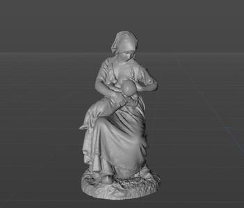 3D digital model of a mother breastfeeding her child