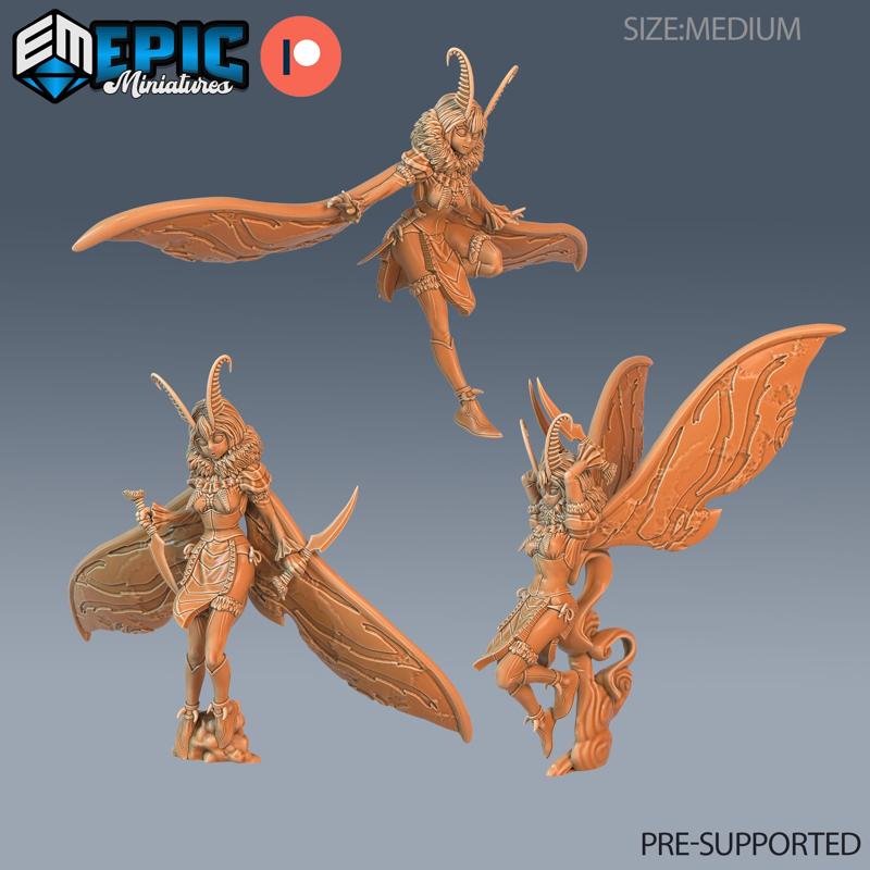 Moth Girl Set / Huge Insect Hybrid / Insectoid Warrior / Winged Humanoid / Butterfly Stage