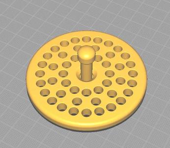 Shower Drain Cover with Print in Place Nob   