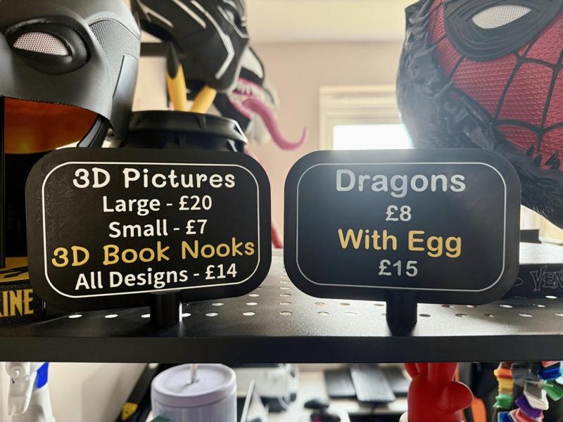 Magnetic Price Plate (Editable Text) 25g filament