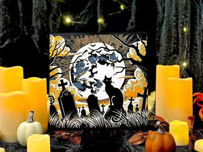 “Shadow Whiskers” – Halloween Hueforge Print   