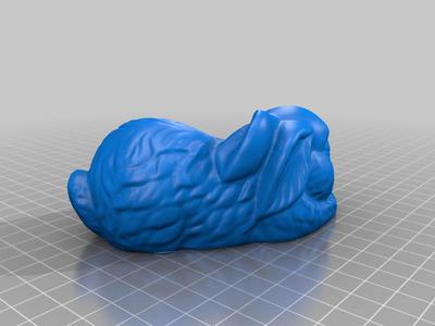 Sleeping Bunny with splitted leg for no suppor printing