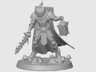 Jack'o Lantern Knight D&D Miniature (40mm)