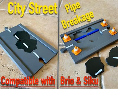 Toy Road Pipe Burst Construction Site - Brio, Siku