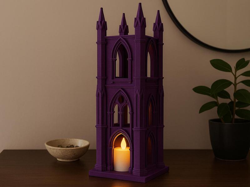 Gothic Cathedral Tower Tea Light Holder 