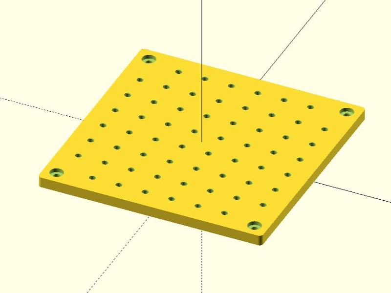 Threaded Insert Grid Board (Parametric)