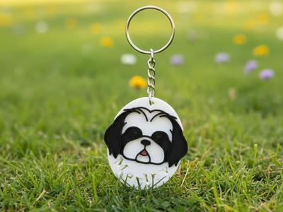 Shitzu Dog Keychain