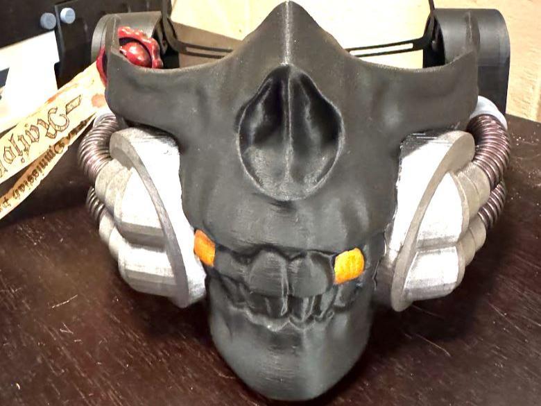 Grimdark Inspired Half Skull Mask With Headgear