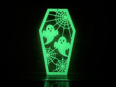Hanging Glowing Coffin with Ghosts