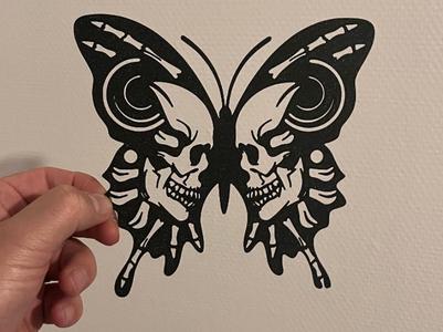 Wall Art - Butterfly and Skull