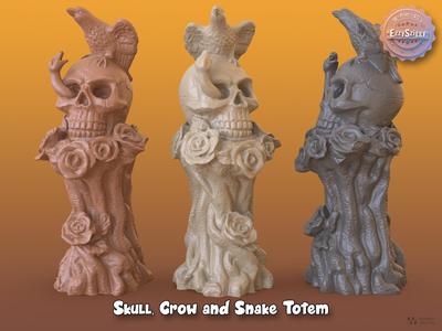 Skull, Crow, Snake & Rose Totem