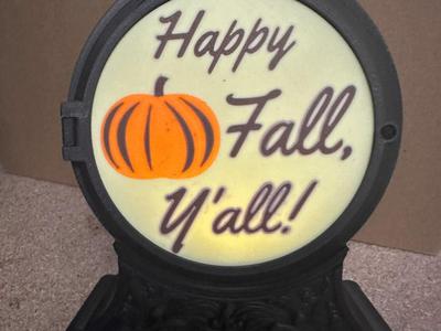 Happy Fall Tea Light Display Scene