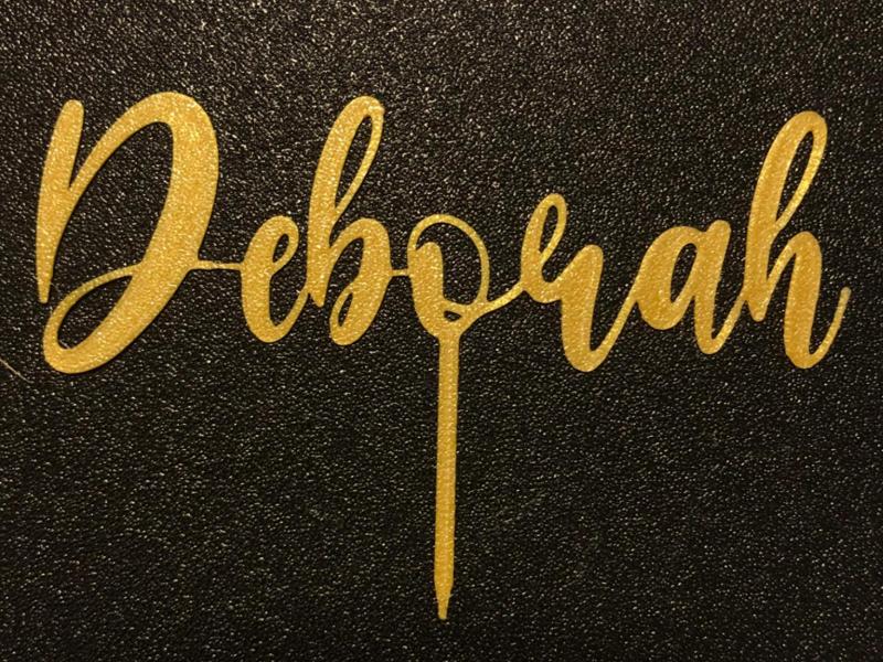Cake topper name "Deborah"