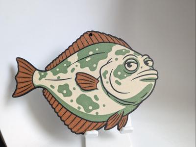 Grumpy Cartoon Flounder