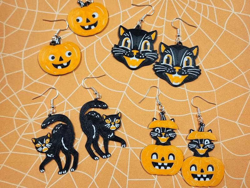 Vintage-Inspired Halloween Earrings, Quick Print