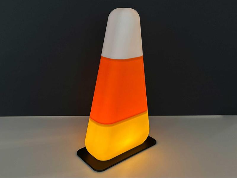 Candy Corn Traffic Cone – Tea Light/Path Light